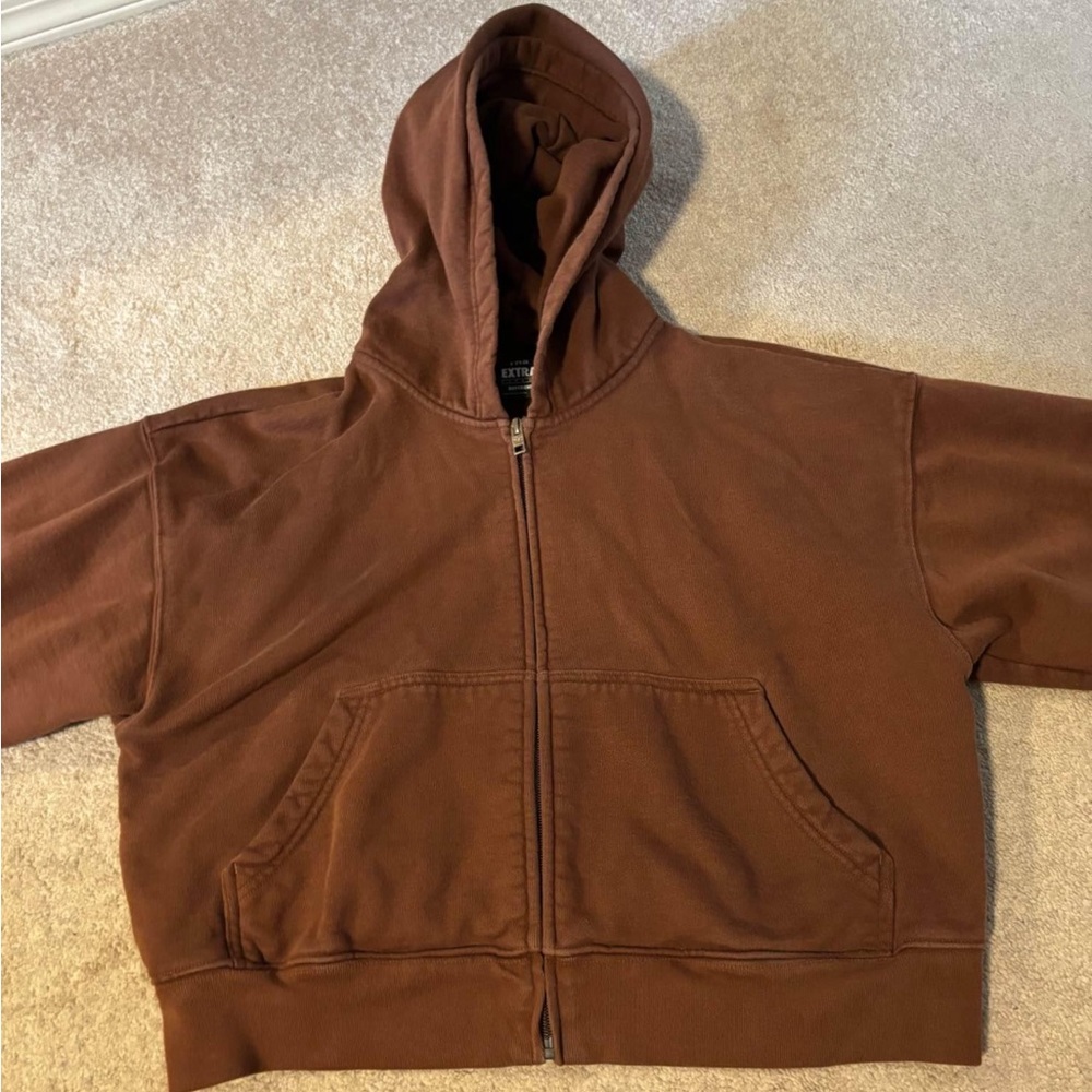 TNA Men's Chocolate Zip-Up Fleece Sweater